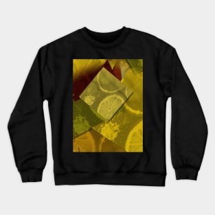 Retro pattern composed of many appliques with stylized lemon fruit Crewneck Sweatshirt